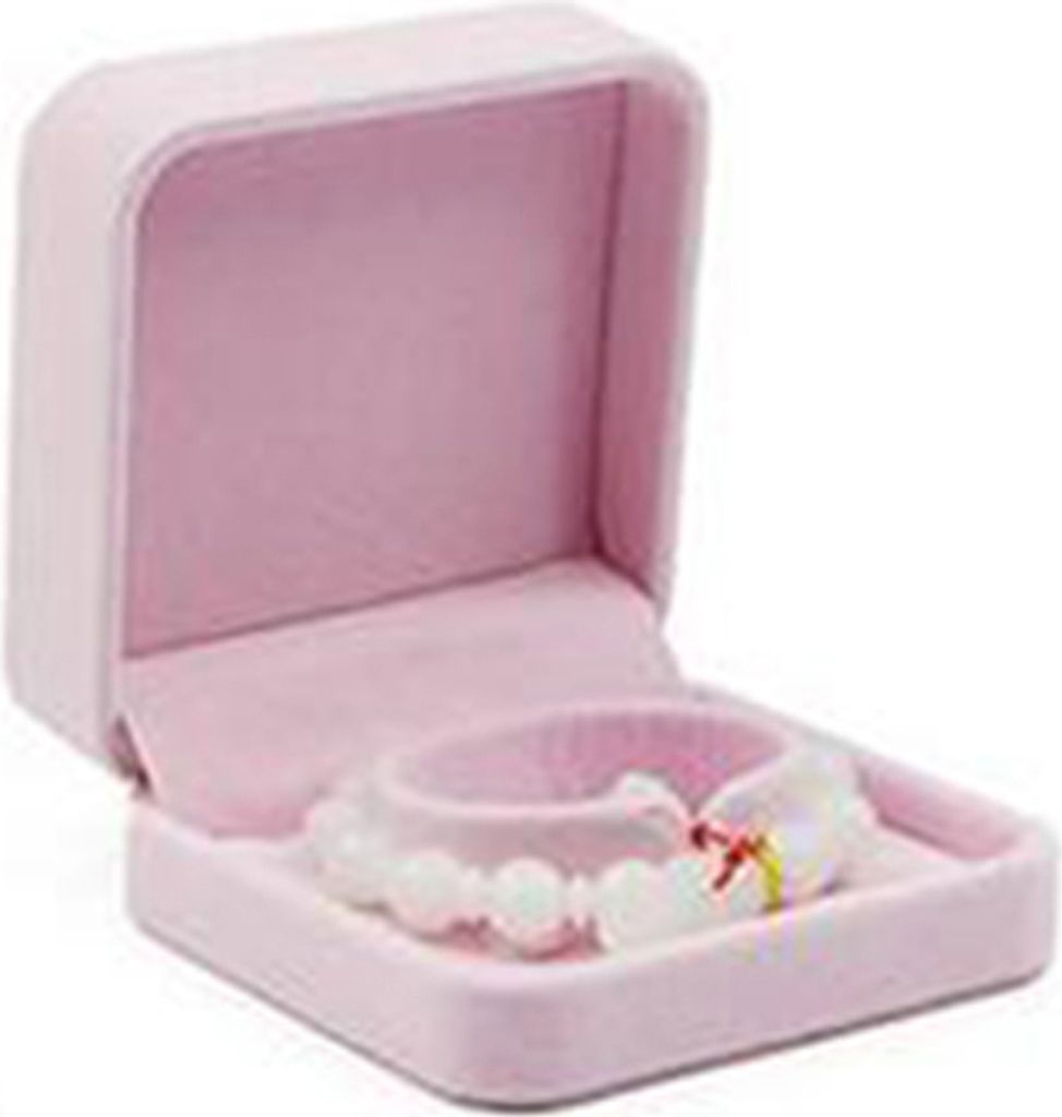 Samt-Präsentationsbox für Schmuck, Ring, Halskette, Armband, Aufbewahrungsbox, Geschenk- Rosa Armbandbox