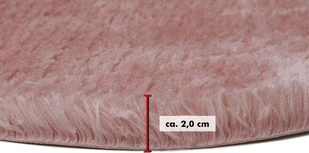 Sitzkissen 4er Set 40 cm Rosa rund Kunstfell Fellimitat Produktbild 6