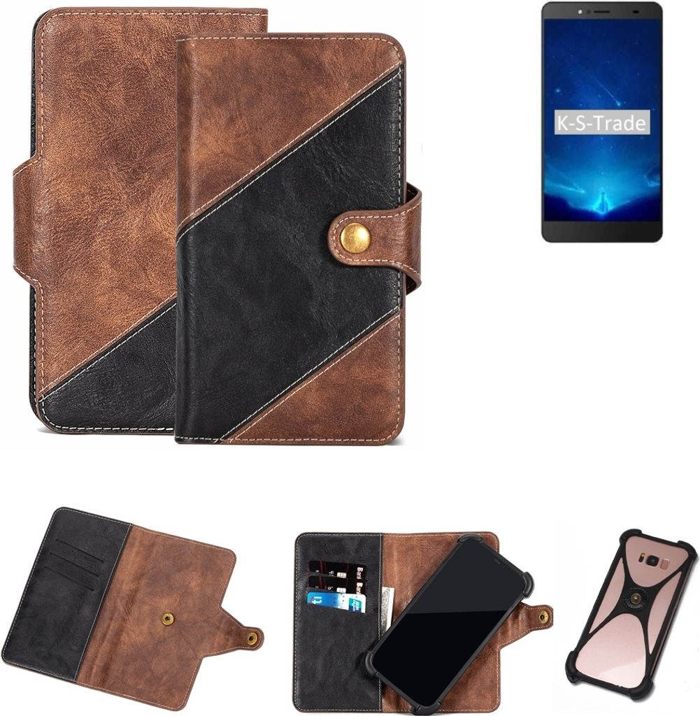 K-S-Trade Handy Hülle Schutz Hülle Schutzhülle Bookstyle Case kompatibel mit Bluboo Maya Max Handy Cover Hülle Schutztasche 1x