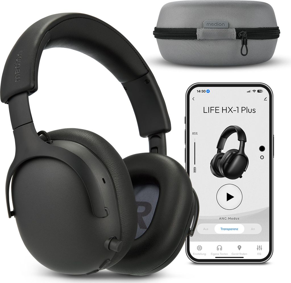 MEDION Over Ear Kopfhörer HX-1 Plus (kabellos, Feed Forward Produktbild 