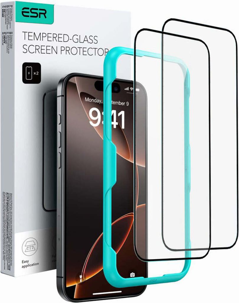 ESR-Schutzglas, 2er-Pack, iPhone 16, klar Produktbild 