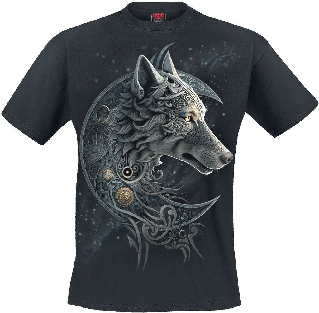 Spiral T-Shirt Herren Celtic Wolf schwarz XXL