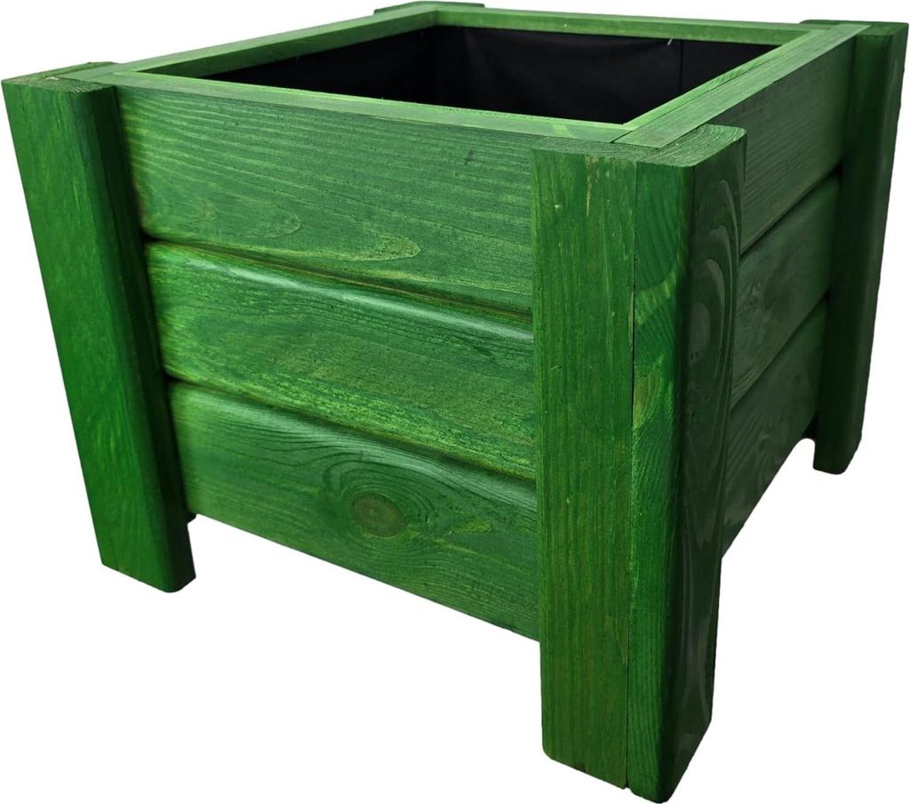 HolzGarden Pflanzkübel Holz Rechteckig 40x32x40 cm Imprägniert Farbe Akazie Wetterfest Blumenkasten Blumentopf Balkon Garten Pflanzkasten Outdoor...