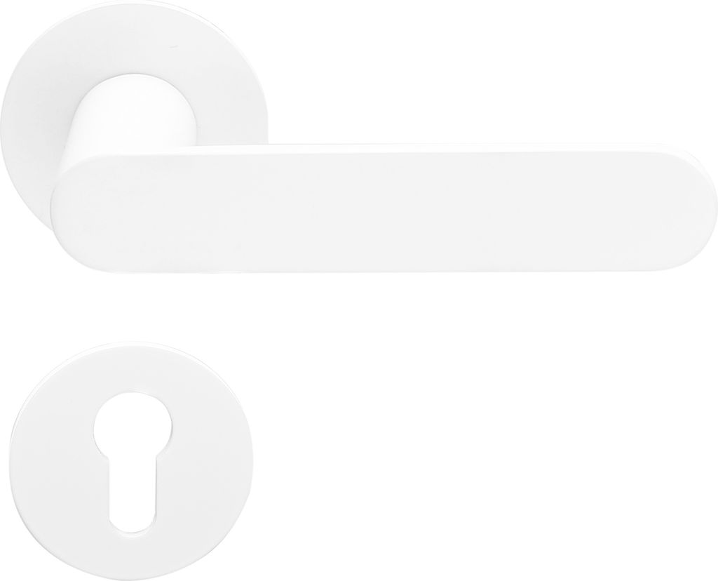 Georgetown Drückergarnitur MeinTürgriff weiß Flachrosette Türgriff Rosettengarnitur Edelstahl