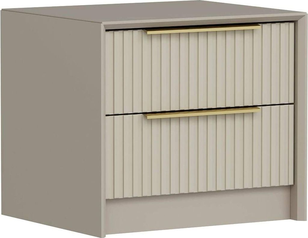 Nachttisch Lucida, Niedrige Kommode, Tisch, Multifunktionaler Nachttisch, 53x45 h45 cm, Zement