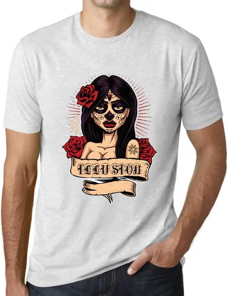 Herren Grafik T-Shirt Frauen Blume Tattoo Illusion – Women Flower Tattoo Illusion – Öko-Verantwortlich Vintage Jahrgang Kurzarm Lustige Druck