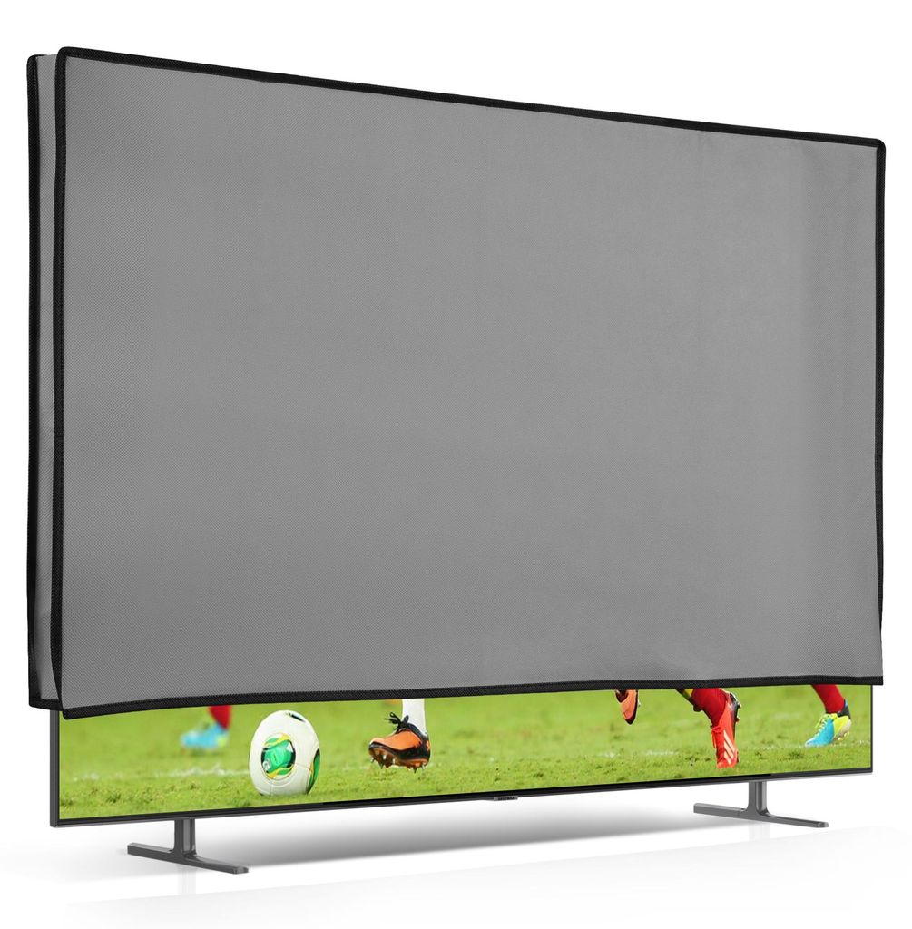 kwmobile 24" TV Abdeckung Indoor - Fernseher Hülle Bildschirmschutz Abdeckung - TV Bildschirm Staubschutzhülle - Fernsehabdeckung - Hellgrau