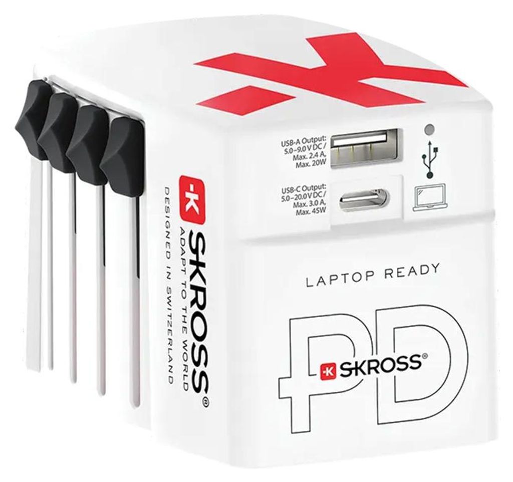 Skross World USB Charger A/C 45PD mit USB-C Kabel, Weltweit Produktbild 