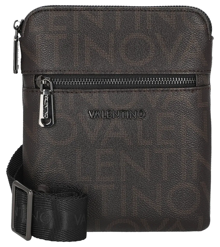 Petit sac trotteur Valentino Bags King Re bicolore marron et naturel 20cm
