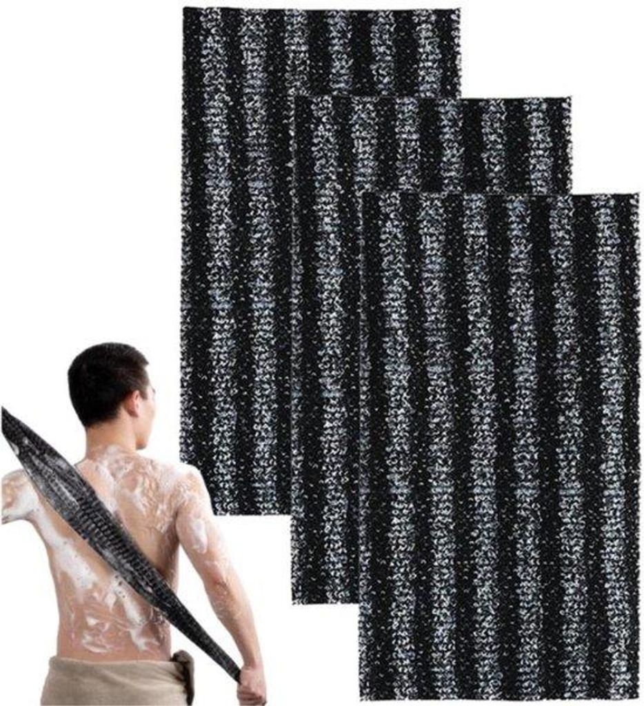 Körperlüftende Peelinghandtücher - 3 Stücke - Exfolierender Handtuchservice für den Rücken - unisex - Körperpeeling-Tuch für Körperreinigu...