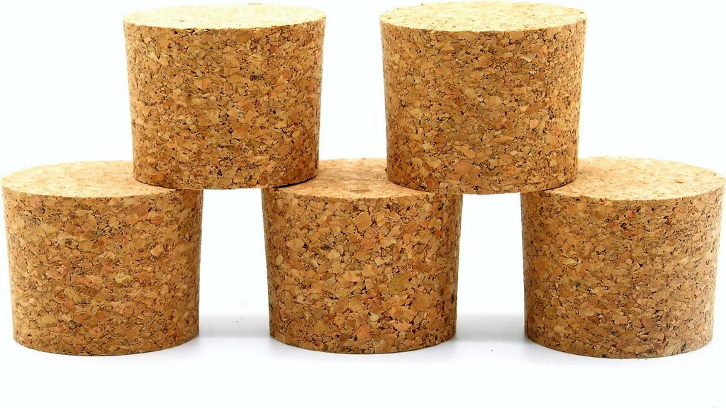 5 x Natürlich Konischer Korken 43/40mm - Korkstopfen, Flaschenkorken, Fasskorken