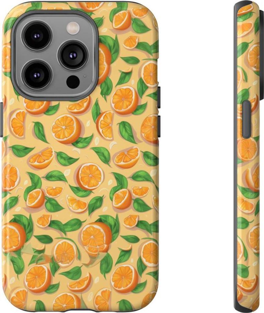Fröhliches Orangenmuster – Hülle Kompatibel mit iPhone 14 Pro