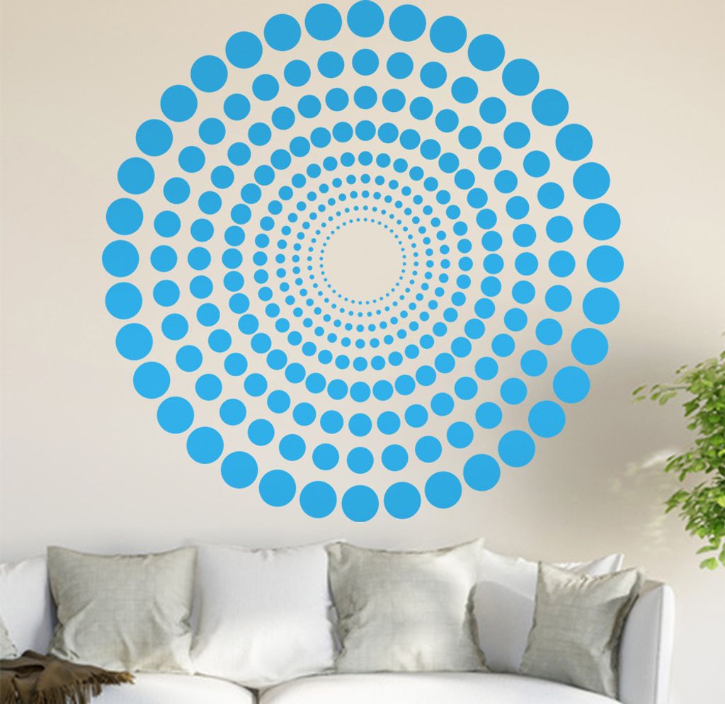Kreis Ornament Wandtattoo in 6 Größen - Wandaufkleber Wall Sticker - Dekoration, Küche, Wohnzimmer, Schlafzimmer, Badezimmer