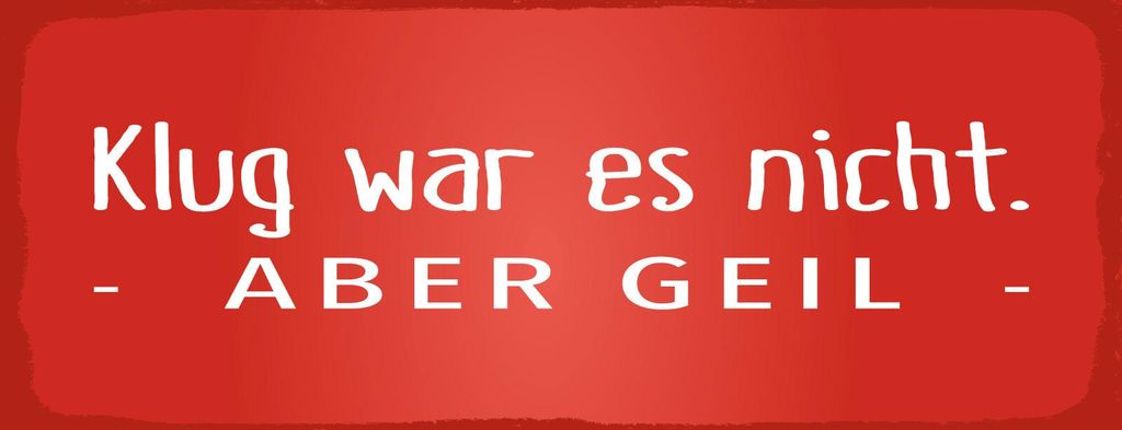 vianmo Blechschild 10x27 cm Klug war es nicht aber geil rotes