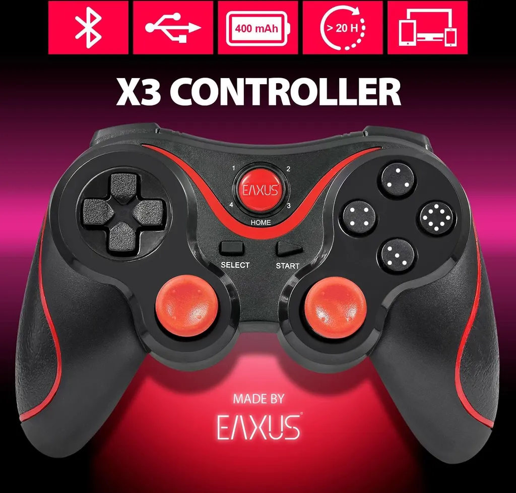 Manette de jeu Bluetooth compatible PS3 et Android Eaxus Noire - 3
