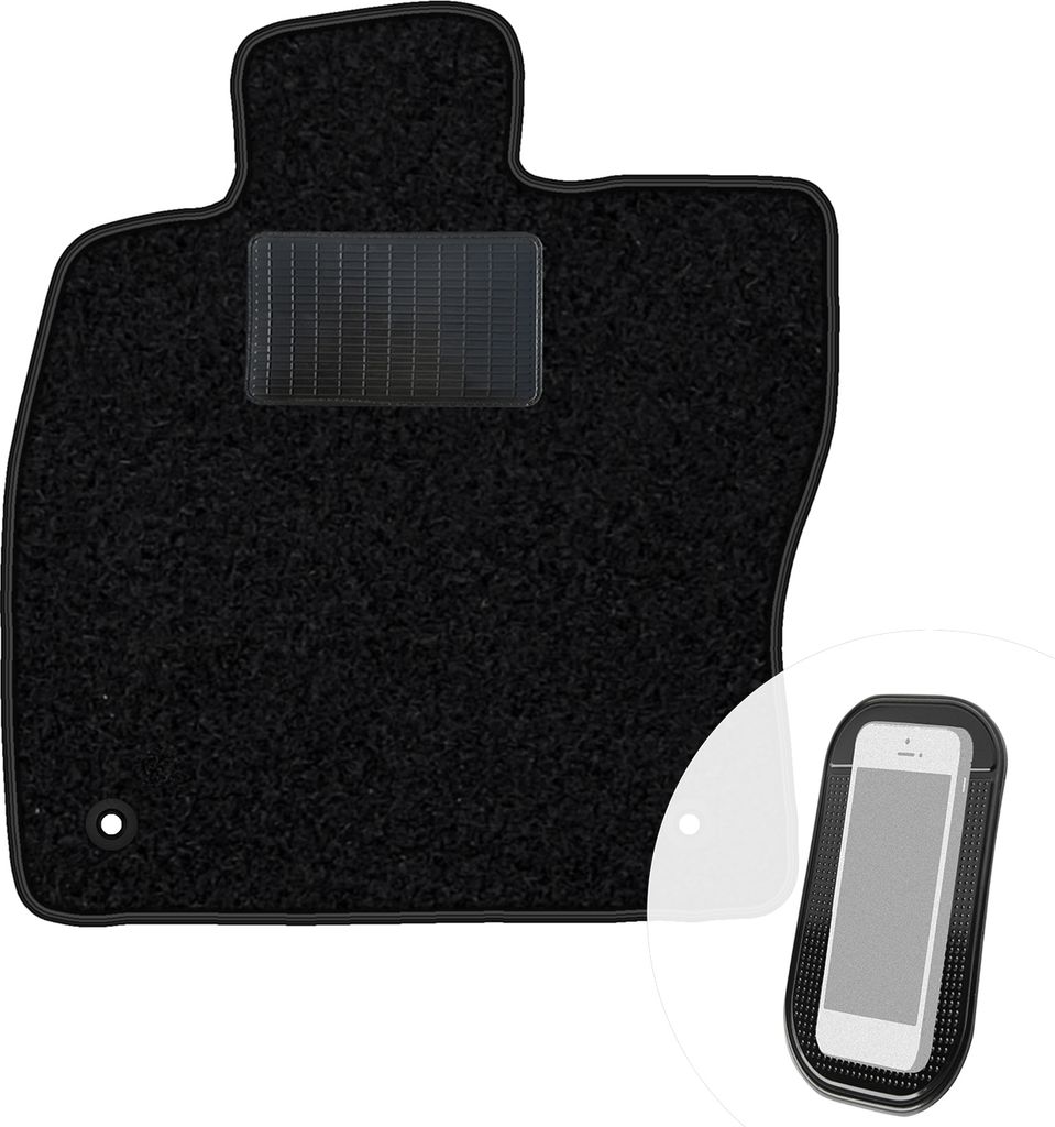 moto-MOLTICO Fahrer Fußmatte Auto Velours Fahrerseite Autoteppiche Schwarz Fahrermatte 1-teilig passend für Audi A3 III 8V Seat Leon III VW Golf ...