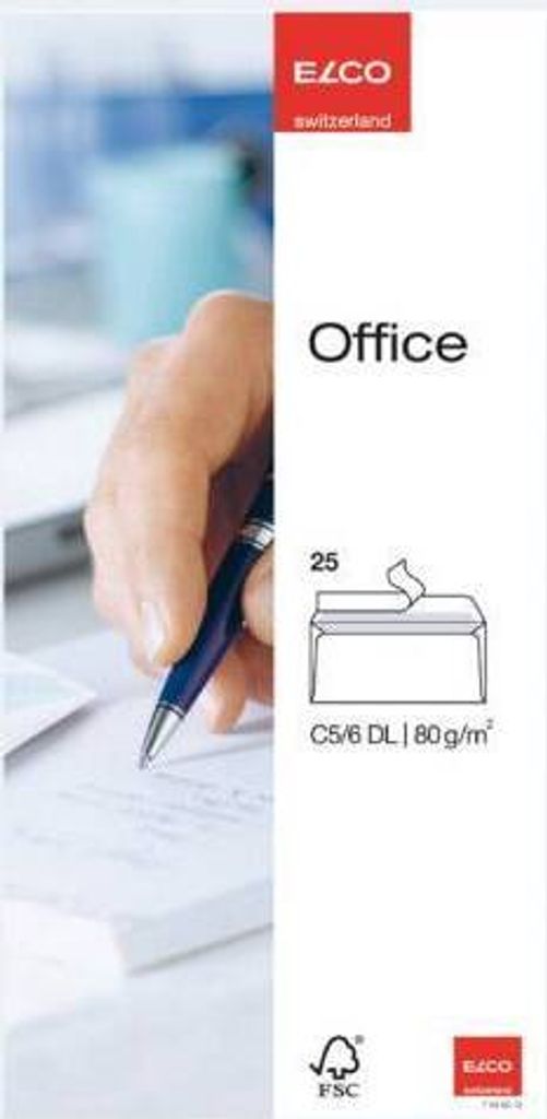 25 Kuvert Elco Office DIN lang hochweiß 80g hk