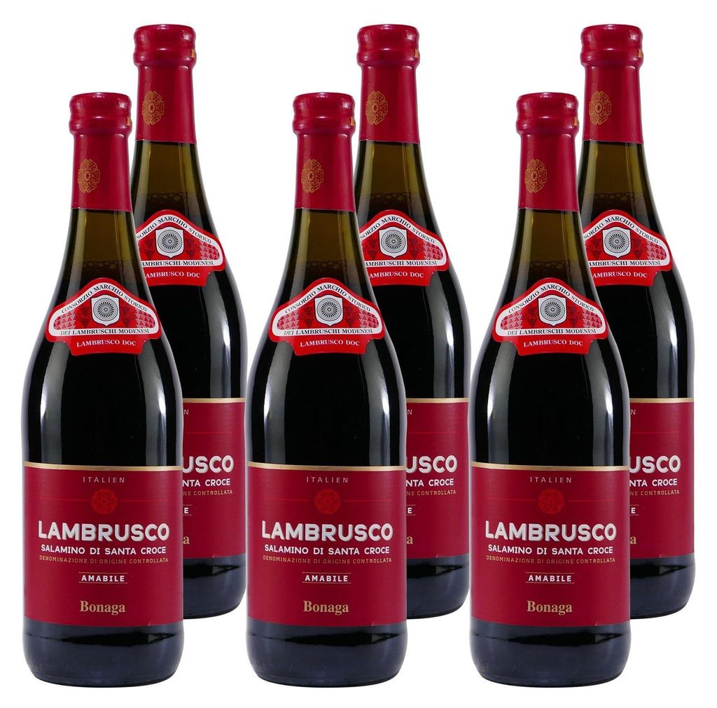 Bonaga Lambrusco DOC -lieblich- (6 x 0,75L) Produktbild 