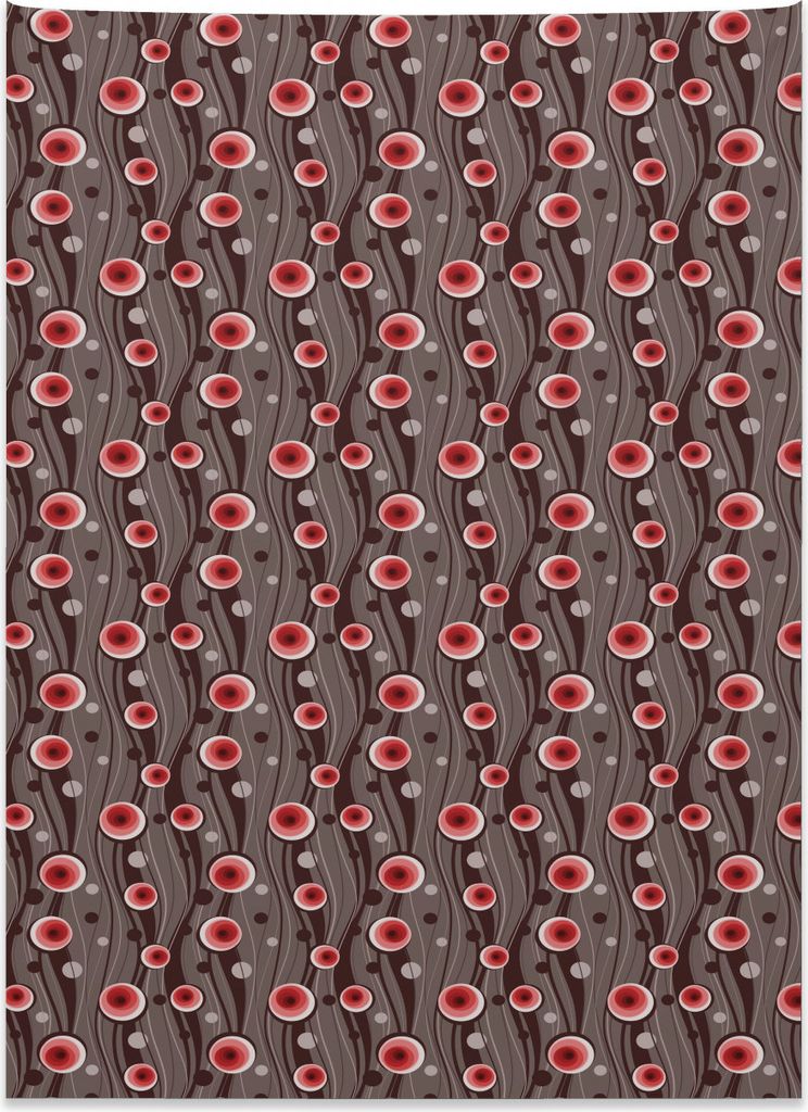 Abakuhaus Abstrakt Wandteppich, Linien kreisförmige Motive aus Weiches Mikrofaser Stoff Kein Verblassen Klare Farben Waschbar, 110 x 150 cm, Taupe...