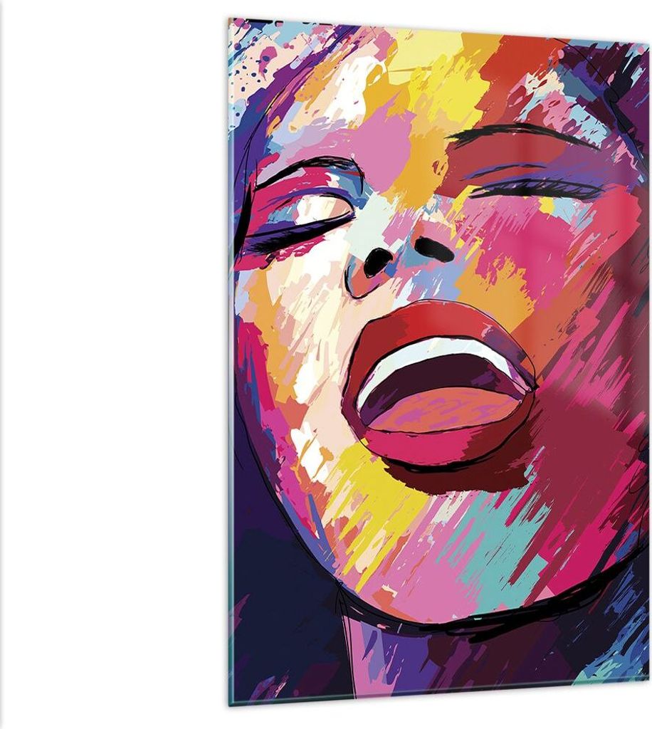 Bilder auf glas - Einteilig - Frau Abstraktion - 80x120cm - Glasbilder - Wandbilder - Bilder - zum Aufhängen bereit - Wanddekoration aus Glas - Gl...