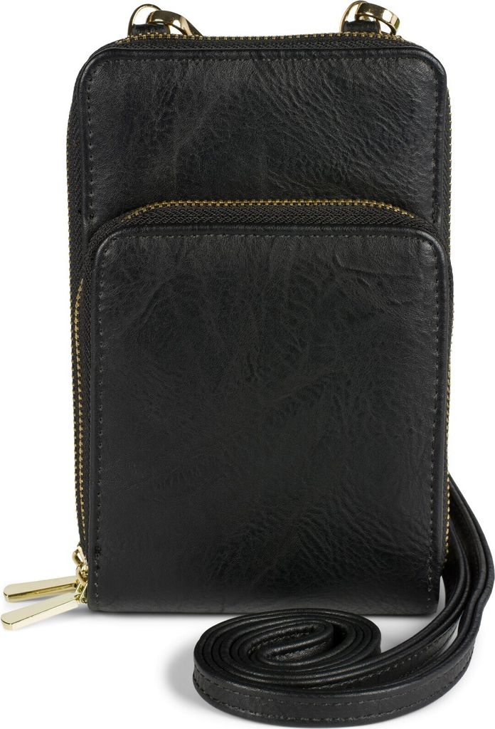 styleBREAKER Damen Mini Bag Umhängetasche mit RFID Schutz, Handytasche, 2 Reißverschluss Fächer, Schultertasche 02012376