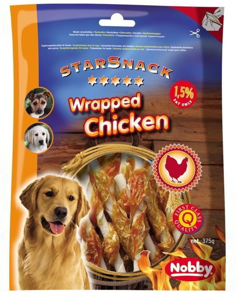 Nobby STARSNACK Barbecue "WRAPPED CHICKEN" 375 g Produktbild 