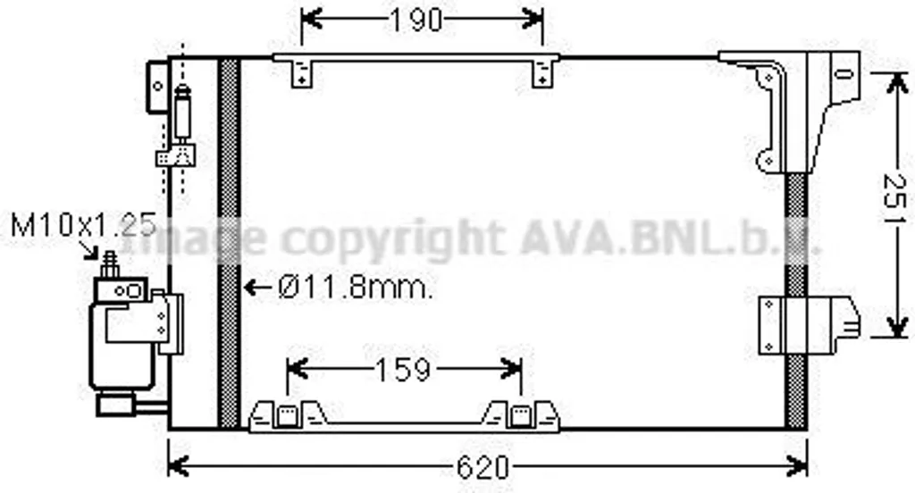 Condenseur avec Sécheur pour Astra G / Zafira A - Référence 09118897