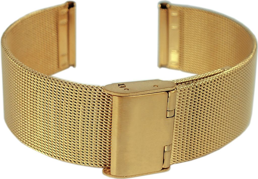 Minott Uhrenarmband Edelstahl gelbgoldfarben Edelstahlband Milanaise , Stegbreite:12mm