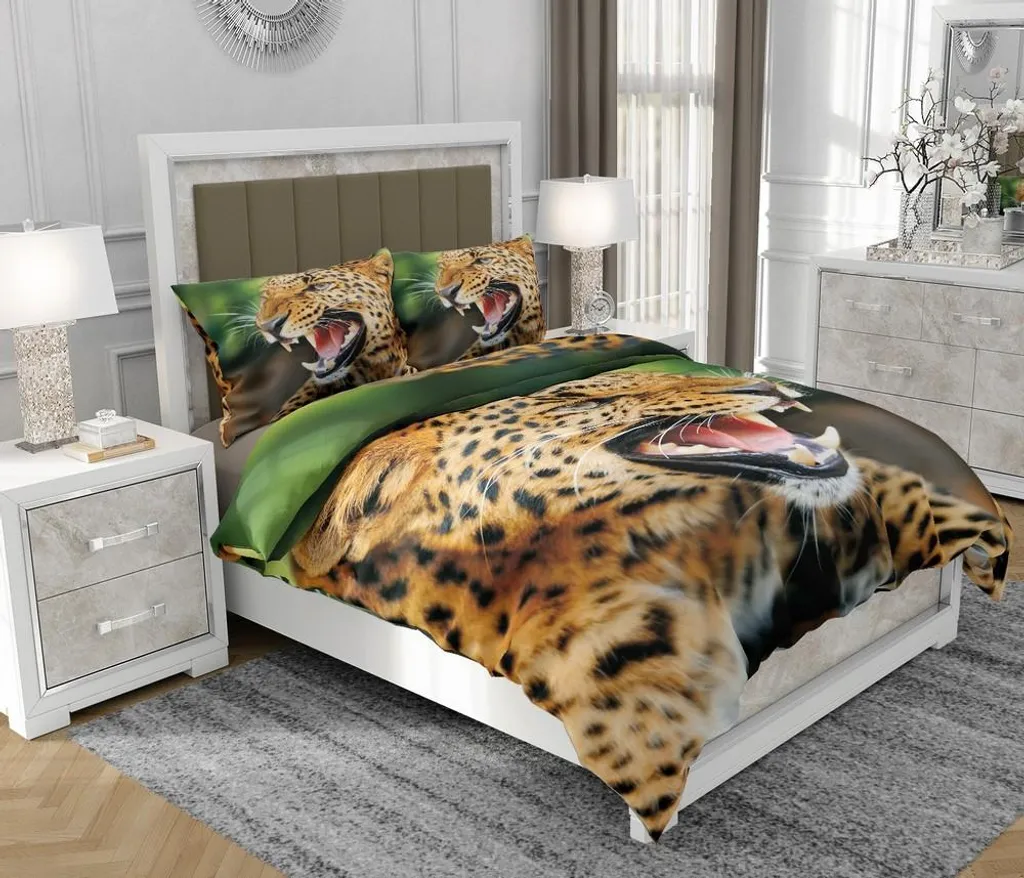 Set Lenzuola Tigre SOVIO 200x220 cm | Puro Cotone per Tutta la Famiglia
