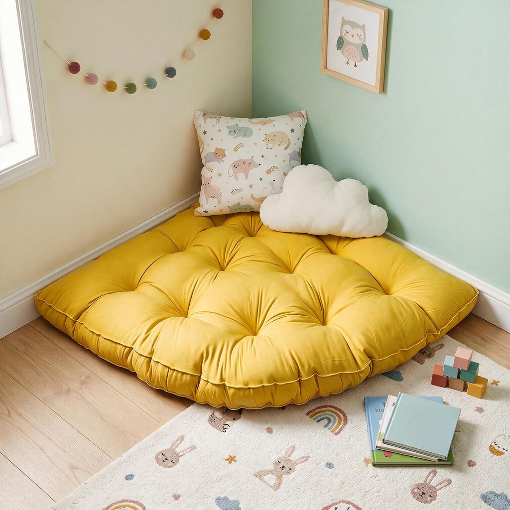 Eck-Bodenkissen 100x100cm Kinder Spielmatte Bodenkissen, Produktbild 