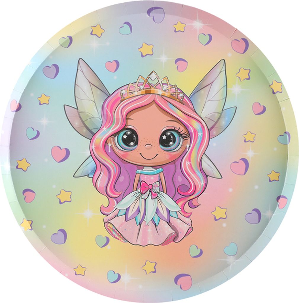 10 Papp-Teller Kleine Fee Elfe Fantasy Kindergeburtstag Produktbild 