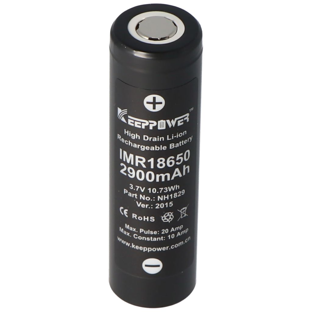 Keeppower IMR18650 - 2900mAh, 3.7V Li-Ion-Akku 10A (Flat Zdjęcie produktu 