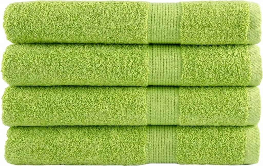 Premium-Handtücher SOLUND 4 Stk. Apfelgrün 100x200 cm 600 g/m²