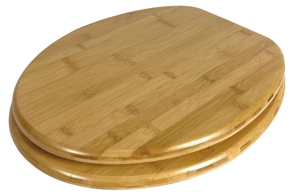 BURI WC Sitz aus Bambusholz Toilettendeckel Klodeckel Produktbild 