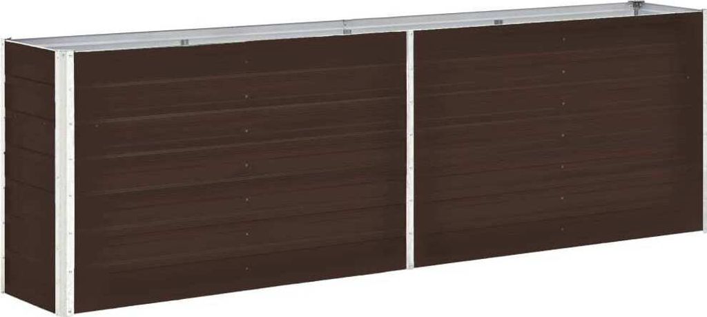 Plateau de jardin Acier galvanisé 240×40×77 cm Marron Image du produit 