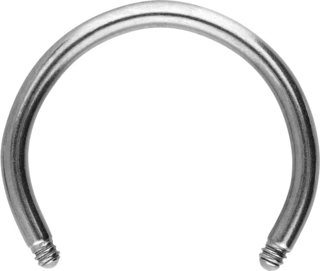 Ohrpiercing, Nasenpiercing, Septum Piercing Titan Hufeisenring ohne Kugel Silber Innendurchmesser: 14mm + Stabstärke: 1,6mm