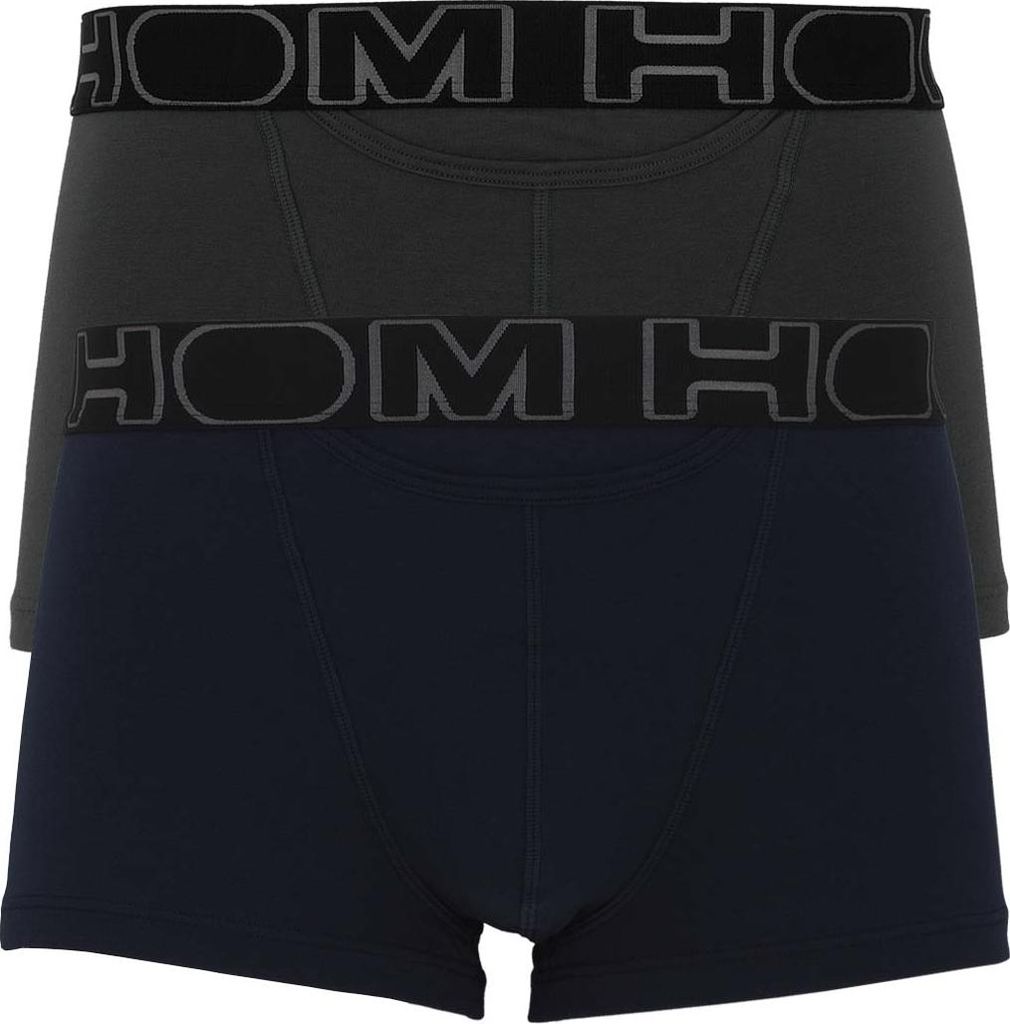 HOM 2 Pack HO1 Herren Boxershorts Boxerlines 1 dunkelblau 1 grau V006 L
