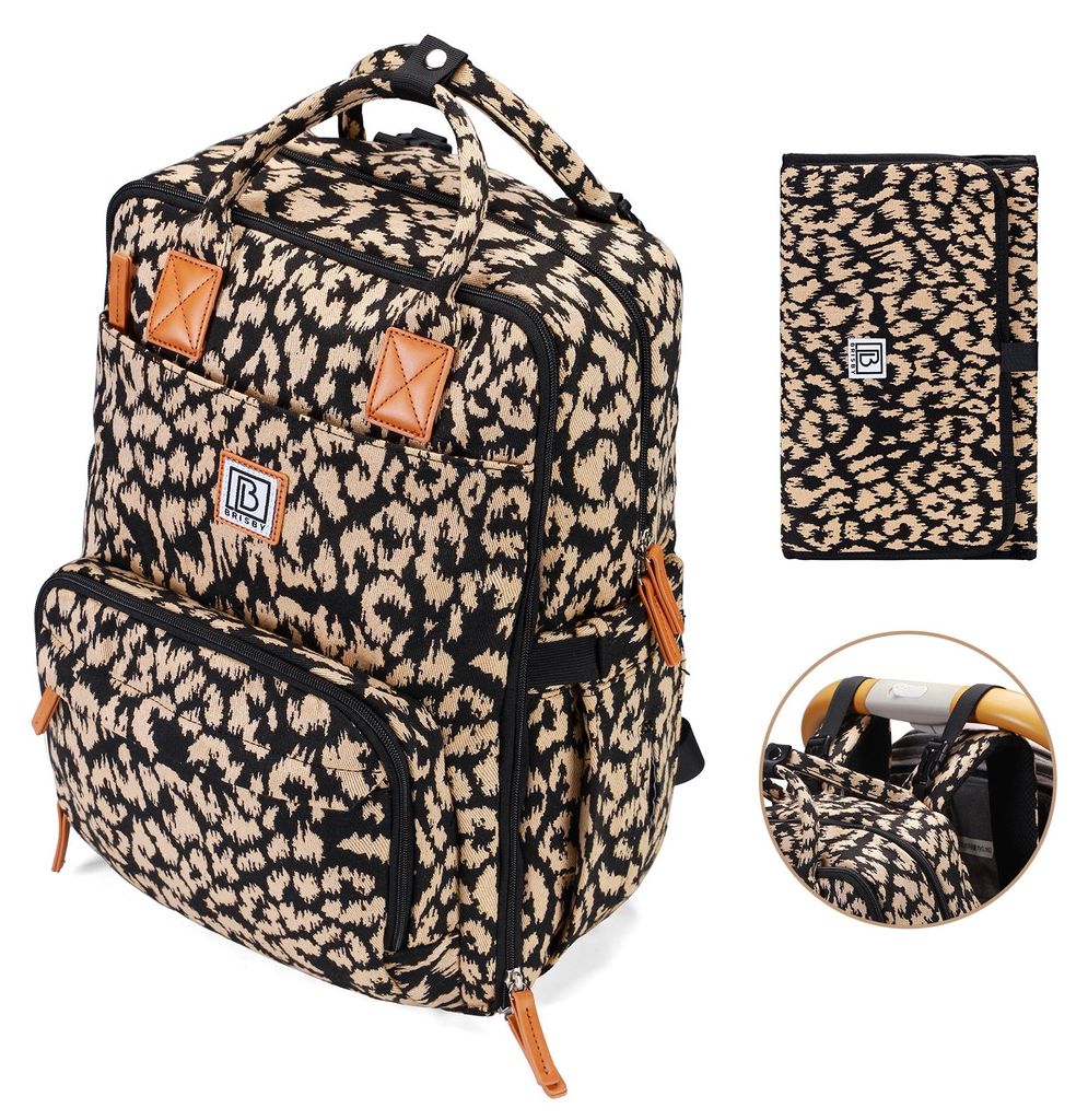 Robuste Wickeltasche von Brisby – Wickeltasche – mit Kinderwagenhalterung – Leo