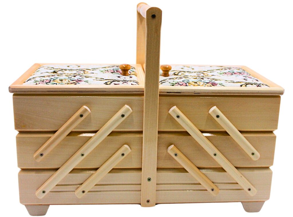 Hochwertiger Nähkasten, Nähkästchen aus Furnierholz mit 7 Produktbild 