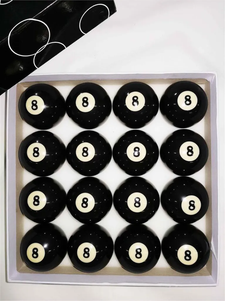 Billes de billard américain de rechange noir numéro 8 de 57,2mm la boite