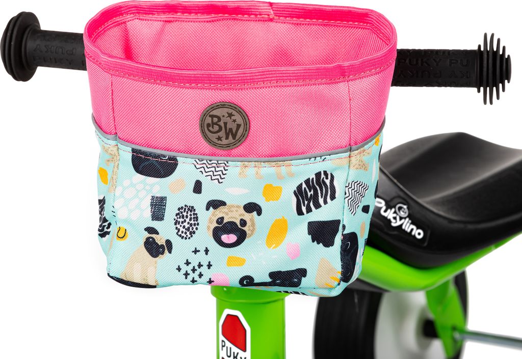 BAMBINIWELT Lenkerkorb für Kinder Lenkertasche kompatibel mit Pukylino Wutsch Fitsch Puky OFFEN für Dreirad Laufrad Rutschfahrzeuge (Modell 19)