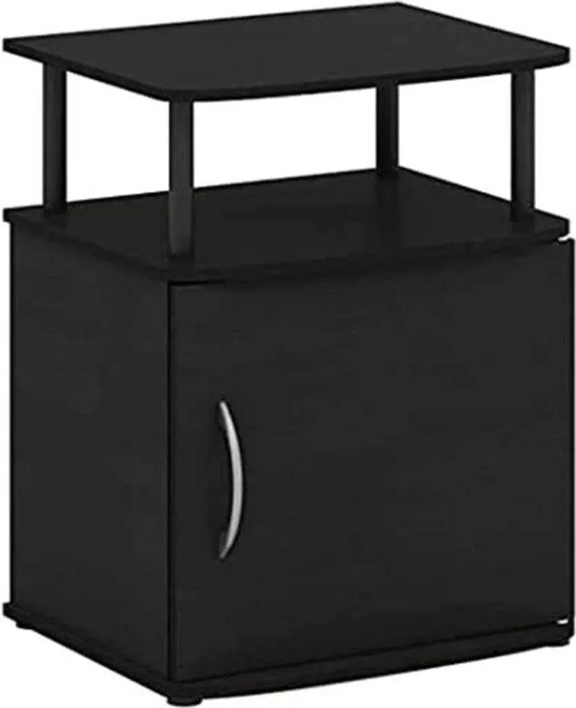 Table de chevet noire design pour lecture nocturne - Support lampe LED