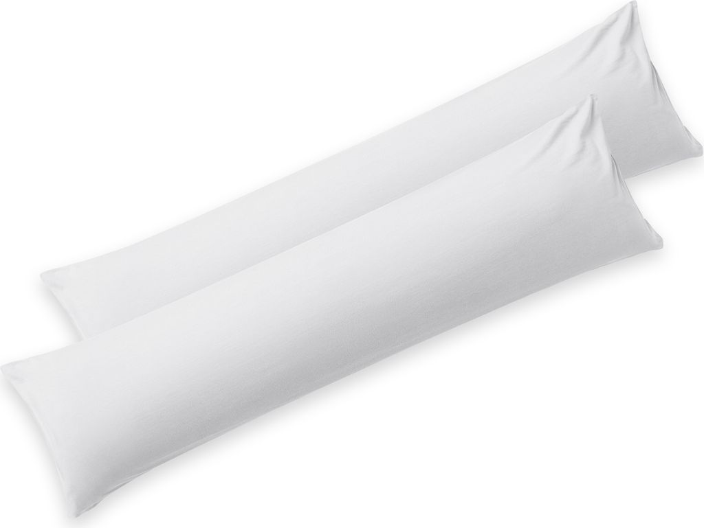 Blumtal Seitenschläferkissen Bezug 40 x 145 (2er Set Kissenbezüge) - Weiß - Kissenhülle mit Reißverschluss