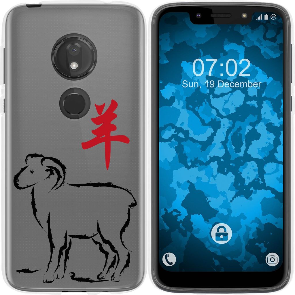 PhoneNatic Case kompatibel mit Motorola Moto G7 Play Silikon-Hülle Tierkreis Chinesisch M8