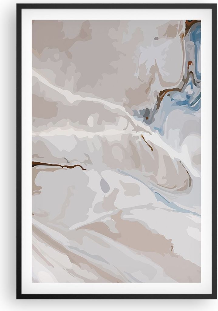 Gerahmtes Poster - Schwarzer Rahmen - Abstraktion modern - 61x91,5 cm - Wand Bild - Wanddeko - Wandbilder - Kunstposter - Wandposter - Bilderrahmen...