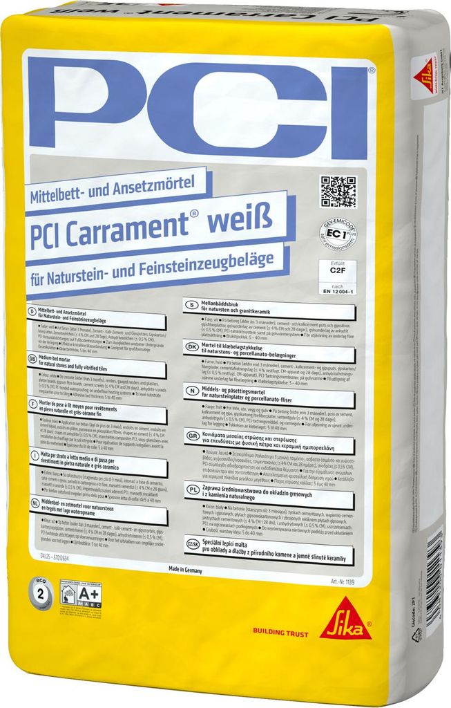 PCI Carrament Natursteinmörtel weiß 25 kg Obrázok produktu 