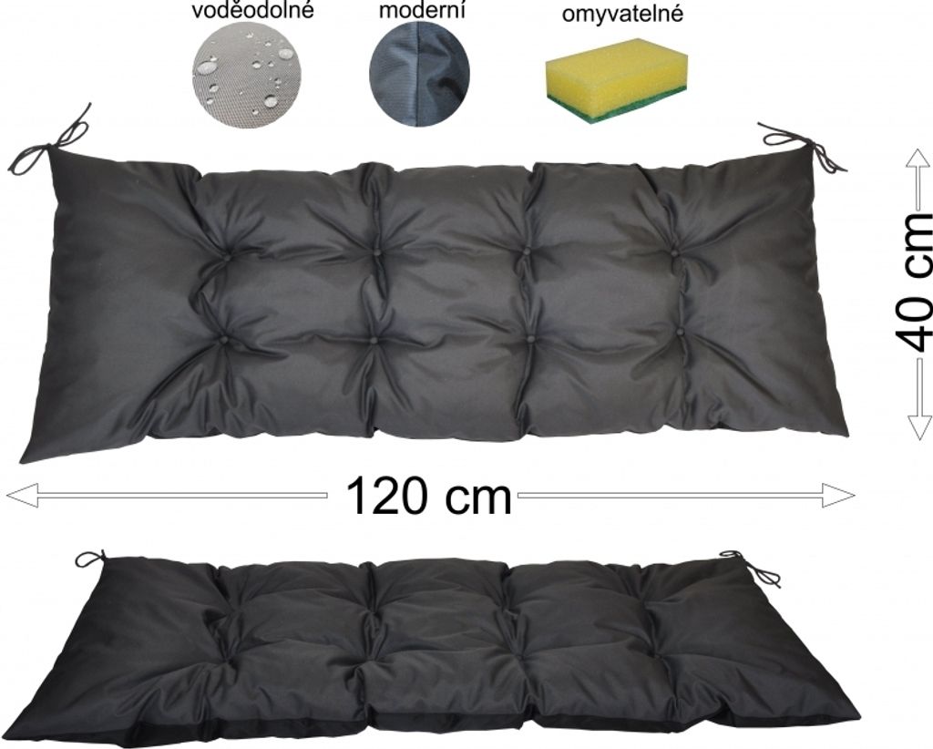 Podsedák 120x40 grafit voděodolný Obrázek produktu 