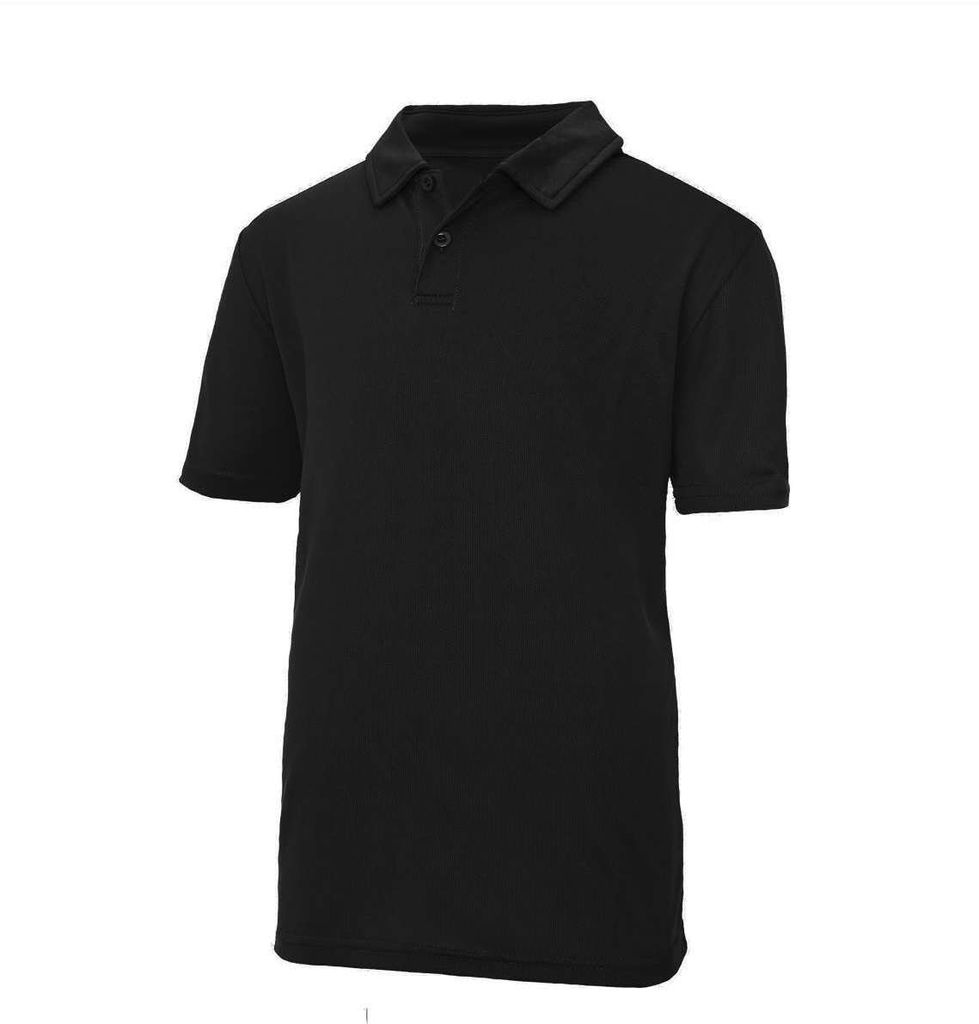 Just Cool Jungen Polo-Shirt Langarm Shirt Kurzarm Poloshirt T-Shirt, Größe:XS, Farbe:Jet Black