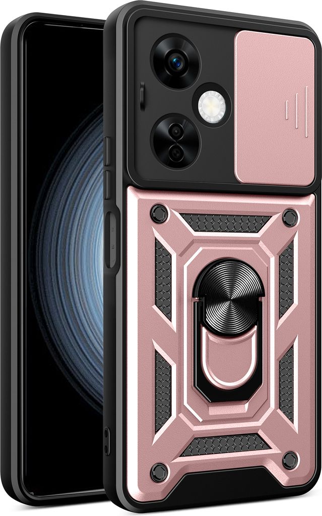 Hülle für OnePlus Nord N30 / Nord CE 3 Lite 5G mit Ring Ständer Halter Dia Kameraschutz TPU PC Hybrid Handyhülle Roségold