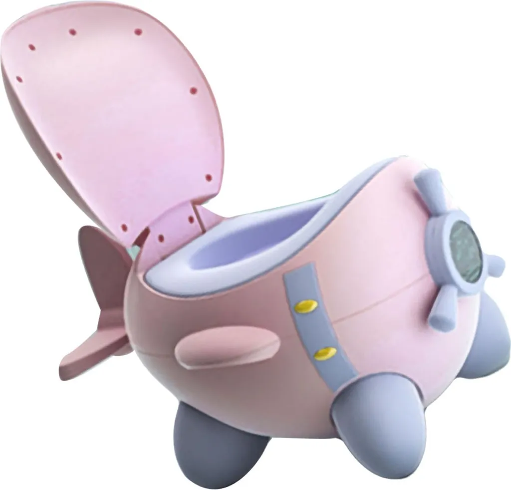 Pot de chambre bébé avion rose amovible et facile à nettoyer en PVC